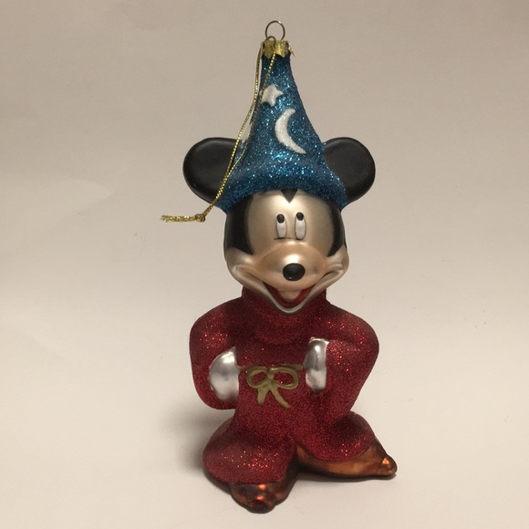 RARE Disney Mickey Mouse Fantasia Glass Ornament